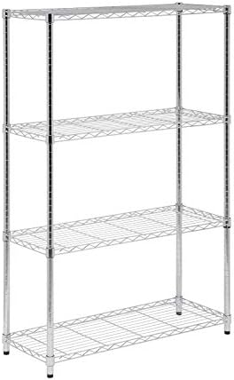 Honey-Can-Do SHF-01906 4-tier chrome shelving unit-250 lbs, 4-Tier