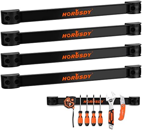 HORUSDY Wall Mounted Storage Bins Parts Rack 30PC Organizer Garage Plastic Shop Tool for Men's Gift, Blue,Orange,Red