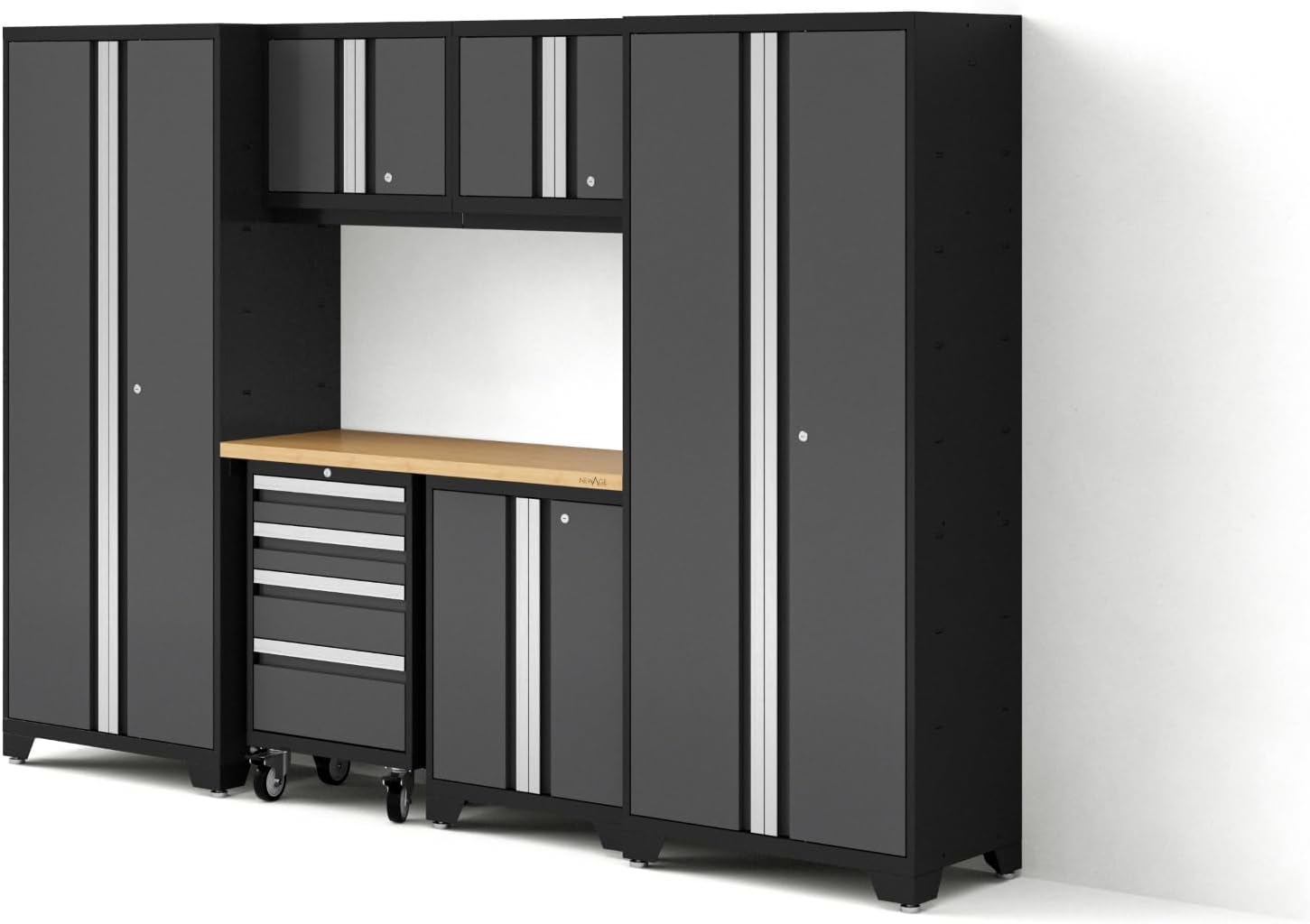 NewAge Products Gray Bold Series 7PC Garage Cabinetry Set