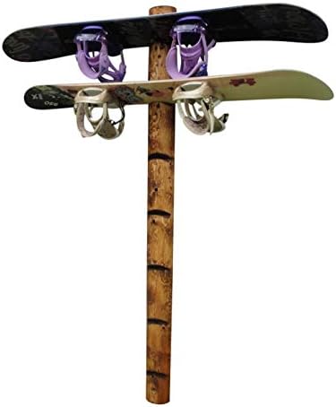 7-Place Wall-Mounted Snowboard Log Rack, Wakeboard Racks, Skateboard Holder Wall Mount, Vertical Snowboard Wall Mount Sport Storage for Garage, Skateboard Rack Walls, Wood Storage Racks - Canyon Brown