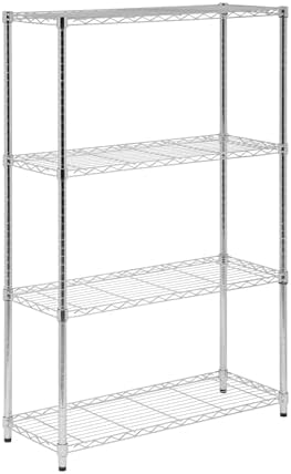 Honey-Can-Do 4-Tier Heavy-Duty Adjustable Shelving Unit with 250-lb Weight Capacity, Chrome SHF-09437 Chrome