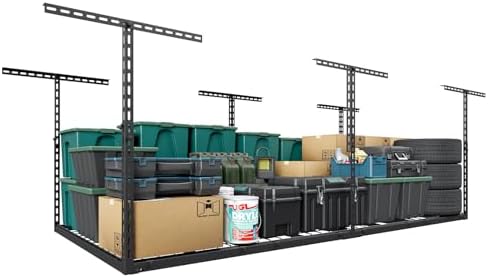 4x8 FT Overhead Garage Storage Rack,750LBS Weight Capacity