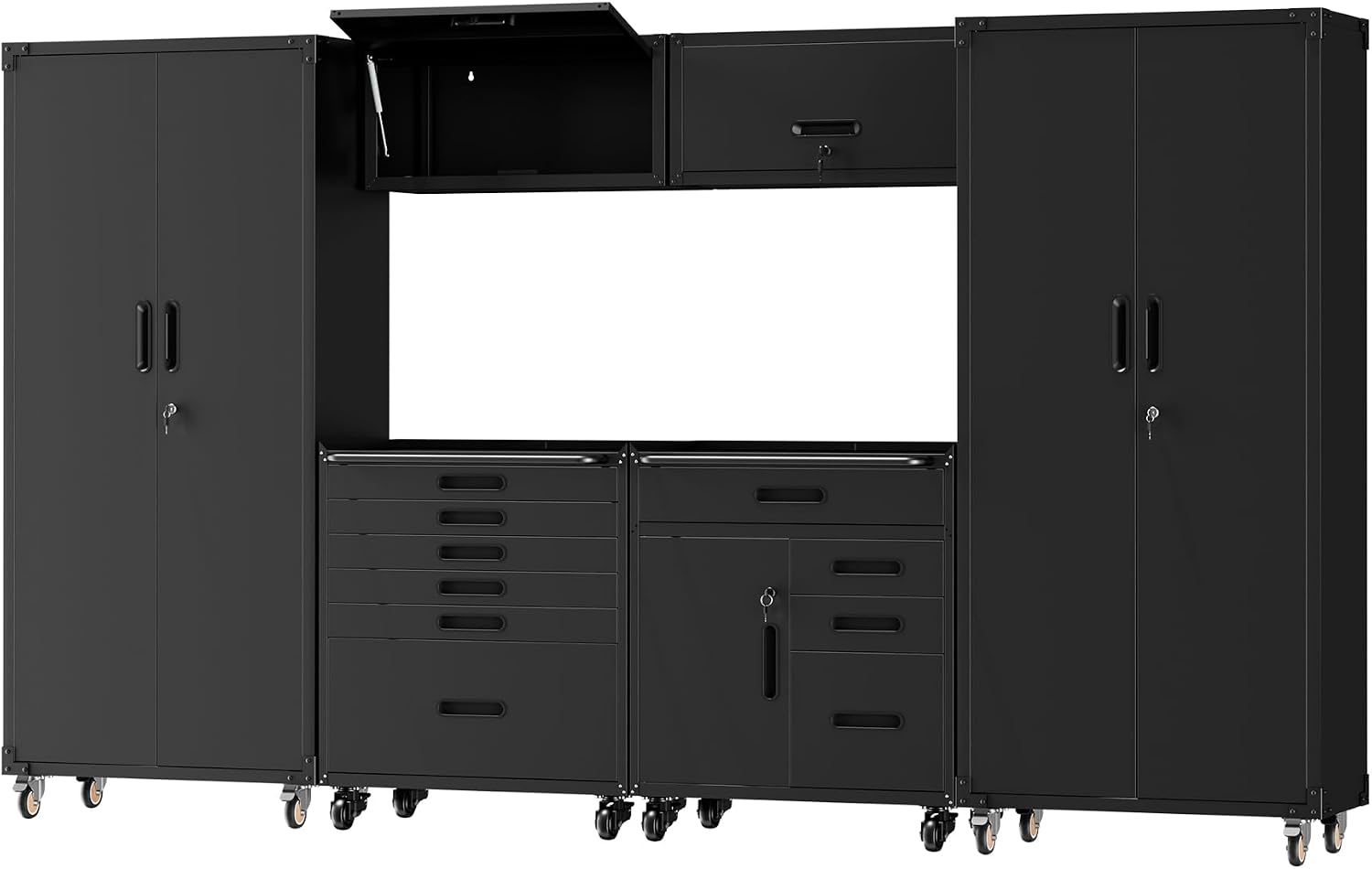 6-Piece Garage Storage Cabinets System Heavy Duty Workshop Set