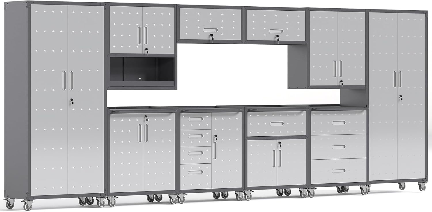 10-Piece Garage Storage Cabinets System Heavy Duty Workshop Set